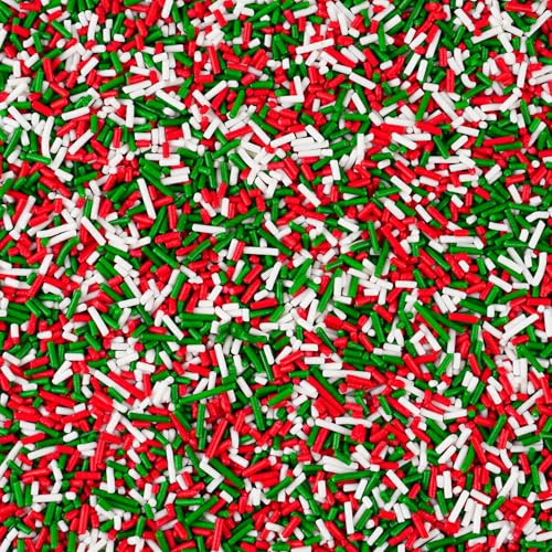 Christmas Sprinkles Bulk 1 lb - Red White Green Round Baking Toppings O347849