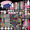 Acrylic nail kit with Drill and U V Light Nail Kit Acrylic Set Professional Acrylic with Everything for Beginners 45pcs Acrylic Powder 48pcs Glitter Decoration Powder Acrylic Nail Starter Kit BFUS0001