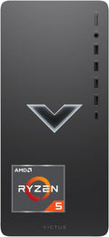 HP Victus Gaming Tower Desktop, AMD Ryzen 5 5600G (Beat i5-12400), AMD Radeon RX 6400, 16GB RAM, 512GB SSD + 1TB HDD, Wi-Fi, RJ-45, HDMI, Display Port, Windows 11 Home, Wired KB & Mouse, Black
