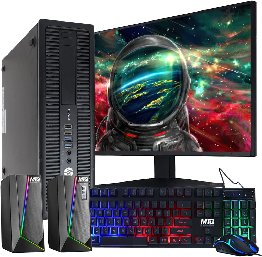 HP Elite 800G1 Desktop Computer PC, Intel Core i5 4th Gen Processor, 8GB RAM, 1TB, HDD, MTG New 22 inch Monitor, RGB Speaker and Keyboard Mouse, WiFi Windows 10 Pro 64-Bit (Renewed)