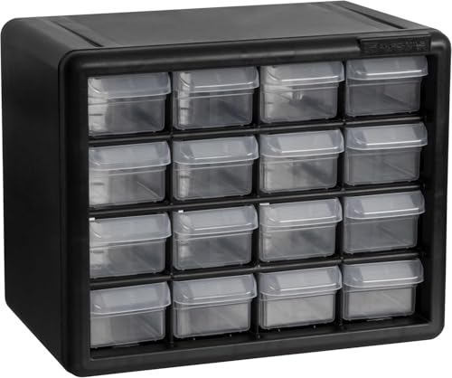 Akro-Mils 24-Drawer Plastic Storage Cabinet, Black I624065