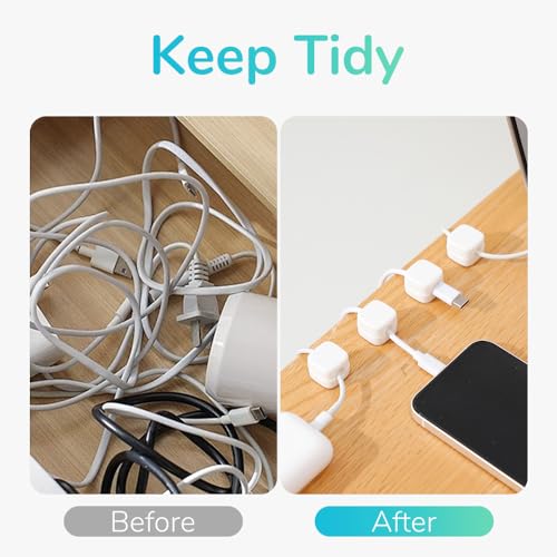 Magnetic Cable Organizer Clips with Adhesive for Desk Office (Black, 6 Pcs) U89795