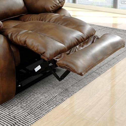 EDILLY Genuine Leather Power Lift Recliner Chair with Massage and Heating, Brown C901
