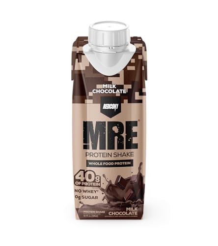 REDCON1 MRE Ready to Drink Protein Shakes, Cookies & Cream - Lactose + Whey Free RTD, 12 Pack Y377913