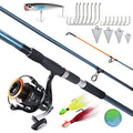 Dr.Fish Surf Fishing Rod and Reel Combo, Saltwater Fishing Combo, 12ft Surf Rod 8000/9000 Spinning Reel 9+1 BB, Offshore Sea Fishing Gear Kit Fishing Pole Equipment Set