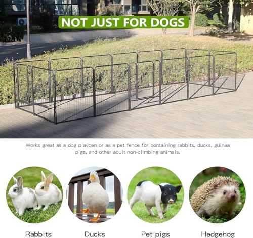 Dog Playpen 32 Inch Heavy Duty Folding Indoor Outdoor Pet Exercise Fence with Door for Large Medium Dogs H857