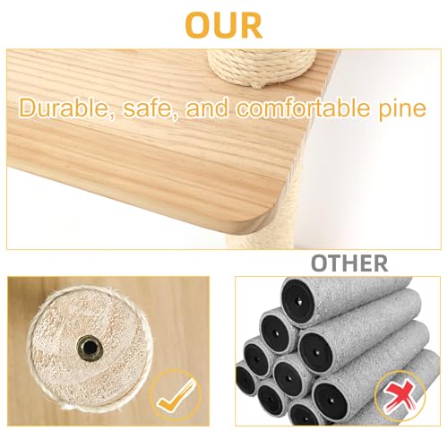 Cat Wall Shelves with Scratching Post, 3-Step Indoor Climbing Set H1185