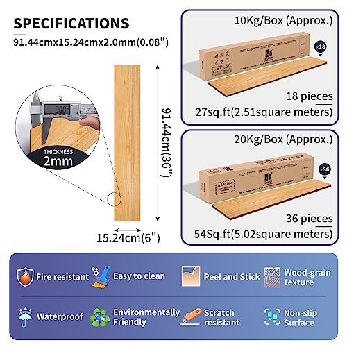 Self Adhesive Vinyl Flooring Planks Wood Effect Waterproof Grey 36pcs U963416