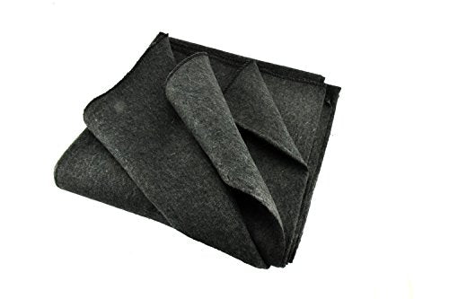 SE 51"x 80" Multipurpose Gray Wool Blanket - 50% Wool, Lightweight 2 lb, Zippered Bag Included - Ideal for Camping, Hiking, Emergency Survival