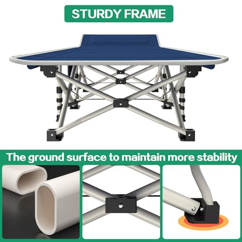 XXL Camping Cot for Adults with Mattress Heavy Duty Folding Bed with Carry Bag H5280