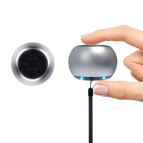 2Pack Portable Mini Speaker, Bluetooth Tiny Speaker,Wireless Micro Speaker for Phone/PC/Tablet, Rechargeable Battery, Built-in Microphone, Cute Mini Speaker with Strap to Carry, Black