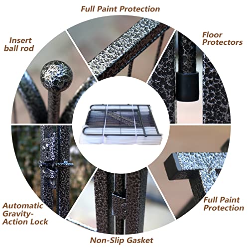 Dog Playpen 32 Inch Heavy Duty Folding Indoor Outdoor Pet Exercise Fence with Door for Large Medium Dogs H857