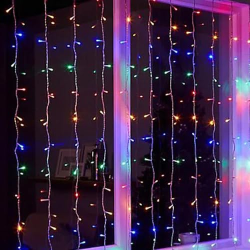 Dazzle Bright 300 LED Curtain Lights, Warm White, Plug in for Bedroom & Outdoor Decor X62406