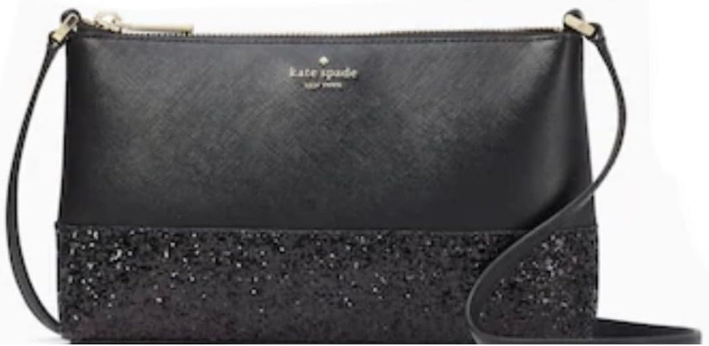 Kate Spade New York Flash Glitter Crossbody (Black)