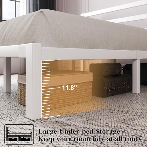 Full Size Heavy Duty Metal Platform Bed Frame with Under Bed Storage, Black R9813