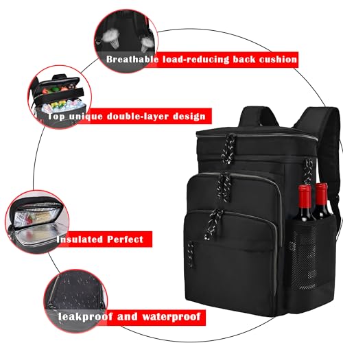 Double Deck Cooler Backpack Leak Proof Insulated for Camping C5716