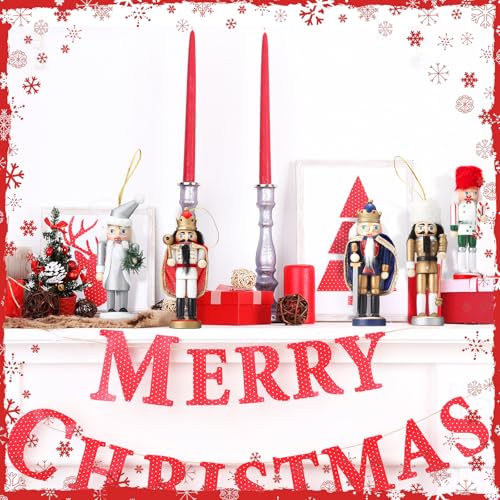 Jetec 10 Pcs Christmas Nutcracker Wooden Hanging Ornaments 5 Inch U816355