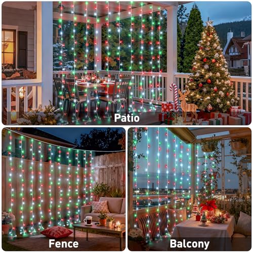 JMEXSUSS 300 LED Remote Control Christmas Curtain Lights, Warm White V64841
