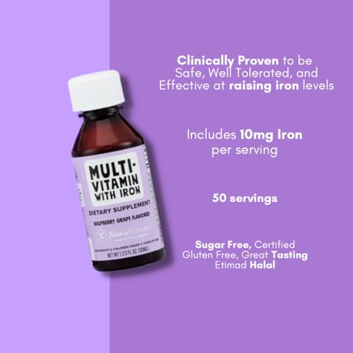 NovaFerrum Yum Multivitamin with Iron for Kids, Raspberry Grape R52923
