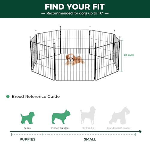 FXW MiniPaws Dog Playpen 8 Panels Portable for Indoor & Outdoor Y720