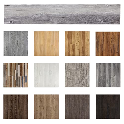 Self Adhesive Vinyl Flooring Planks Wood Effect Waterproof Grey 36pcs U963416
