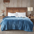 Woolrich Heated Plush to Berber Electric Blanket Throw Ultra Soft Knitted, Super Warm and Snuggly Cozy with Auto Shut Off and Multi Heat Level Setting Controllers, King: 100x90, Grey