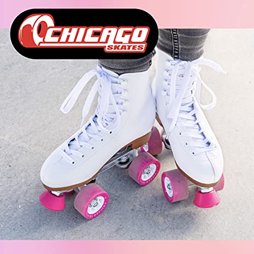 CHICAGO Skates White Quad Roller Skates for Women Beginners Adjustable High-Top X806