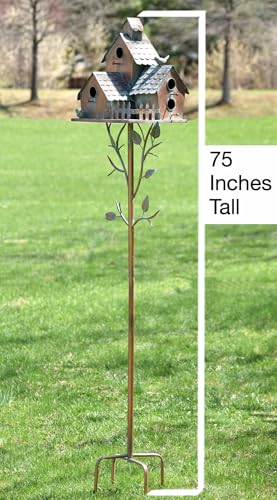 Large Copper Multi-Birdhouse Stakes for 4 Bird Families A740