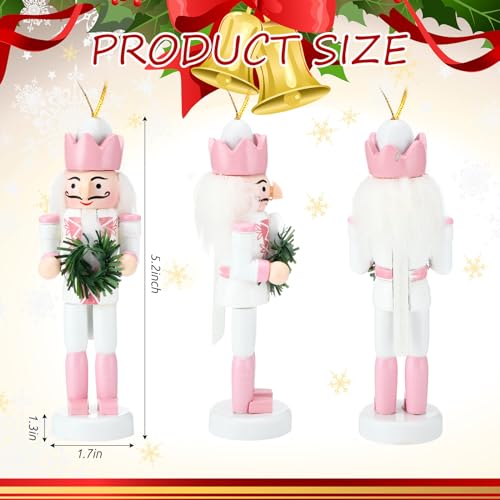 Jetec 10 Pcs Christmas Nutcracker Wooden Hanging Ornaments 5 Inch U816355