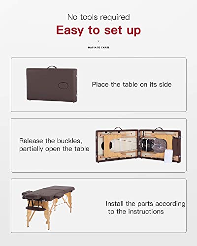 BestMassage Portable Massage Table 28 inch Folding Spa Bed with Bag X618857