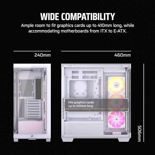 CORSAIR 3500X ARGB Mid-Tower ATX PC Case, Tempered Glass, Black B1970