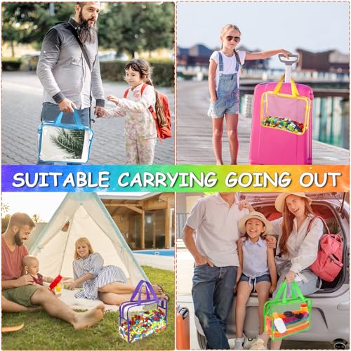 6 Packs Large Toy Storage Bags with Labels, Clear PVC Organizer with Zipper W66156