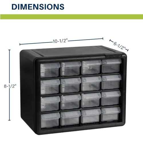 Akro-Mils 24-Drawer Plastic Storage Cabinet, Black I624065