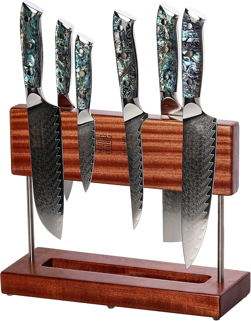 Japan VG10 Damascus Steel Kitchen Knife Set 7 Pieces with Magnetic Holder K879555