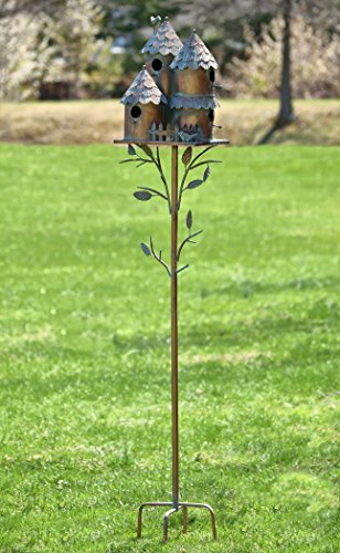 Large Copper Multi-Birdhouse Stakes for 4 Bird Families A740