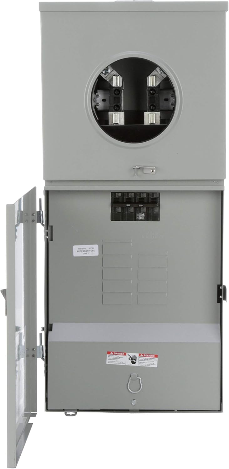 Siemens MC0816B1200RCT 200-Amp Main Breaker Meter Combo with Ringless Cover D3574
