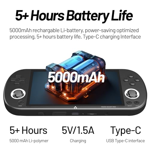 Trimui Smart Pro 4.96" Handheld Game Console with 128G SD Card (Black) U327