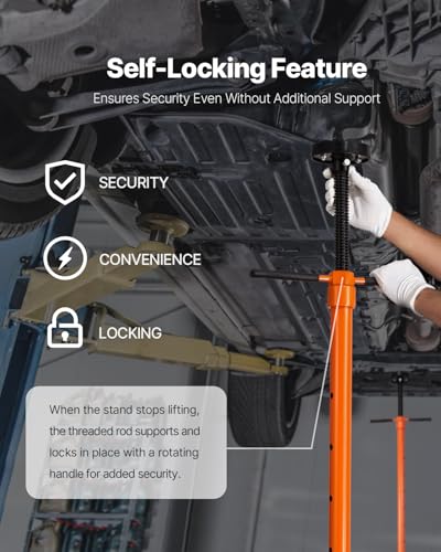 VEVOR Underhoist Support Stand, 3/4 Ton Capacity, 38.4 to 75.4 in Lift E18179