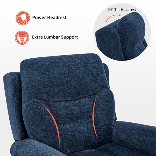 MCombo Triple Motor Power Lift Recliner Chair with Massage and Heating, Fabric, Coffee M573841