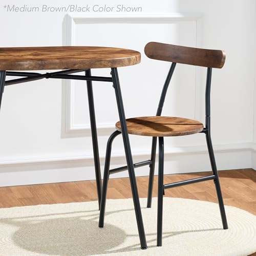 Best Choice Products 3-Piece Modern Oval Dining Table Set with 2 Chairs, Dark Brown/Black T222321