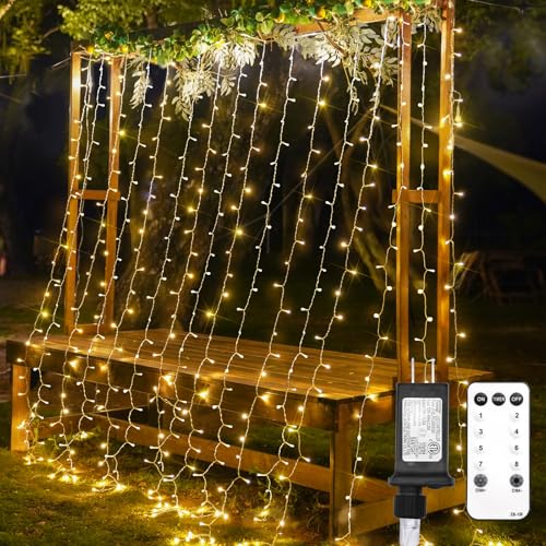 suddus Curtain Lights 300 LED Warm White for Bedroom, Outdoor & Christmas Decor K310