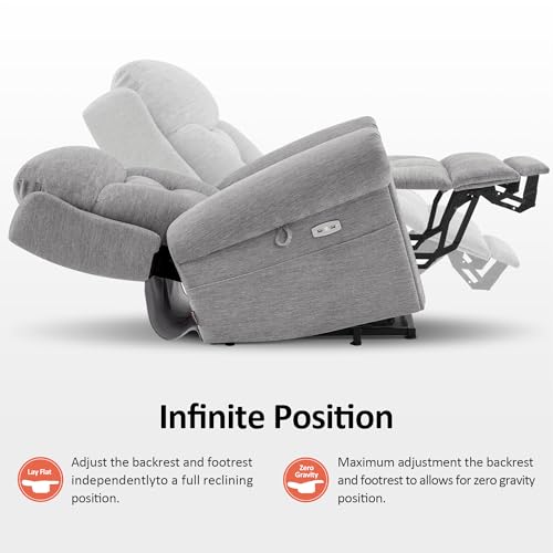 MCombo Triple Motor Power Lift Recliner Chair with Massage and Heating, Fabric, Coffee M573841