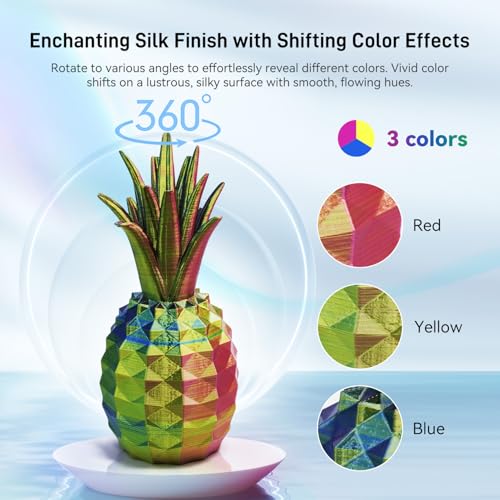 FLASHFORGE Silk PLA 3D Printer Filament 1.75mm 1KG, Multicolored Gradient V83097