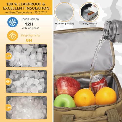 Tactical Insulated Backpack Cooler for Men, Waterproof Leak Proof E36356