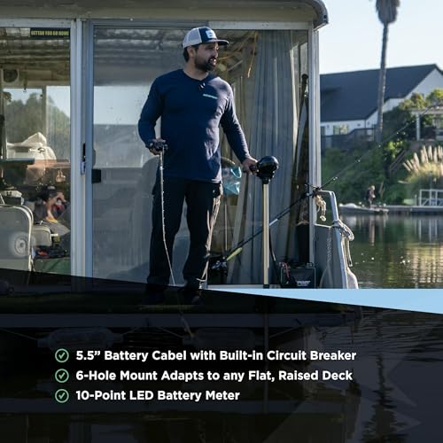 Newport Vessels Newport Pontoon-Series 55lb Thrust Saltwater Electric Trolling Motor with Deck Mount Bracket A2943