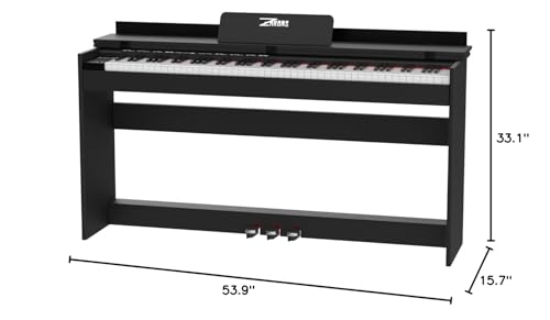 ZHRUNS Digital Piano 88 Key Weighted Keyboard with Sustain Pedal, White M963453