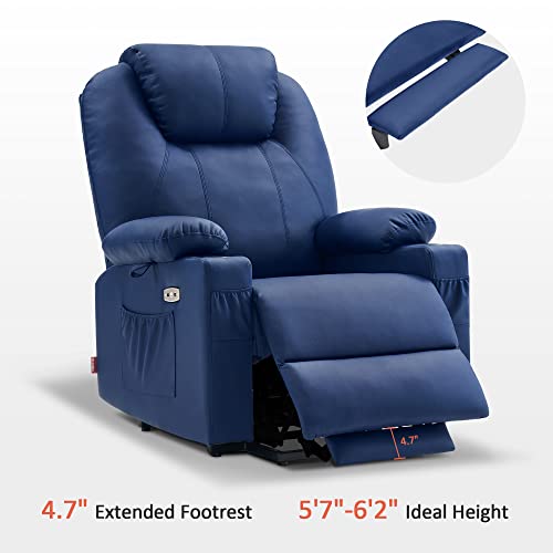 MCombo Dual Motor Power Lift Recliner Chair for Elderly with Heat and Massage, Faux Leather, Black R7957