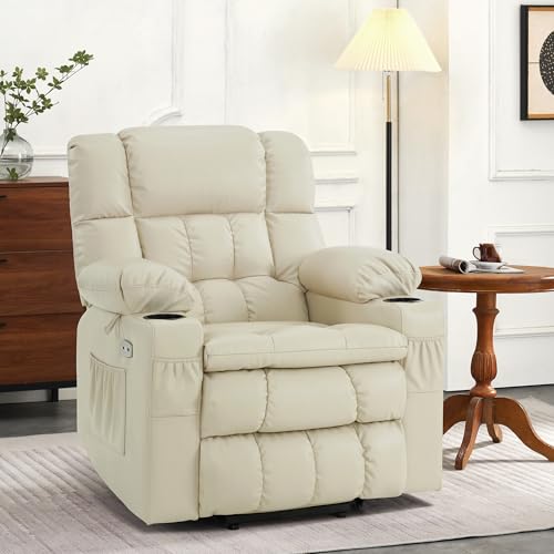 MCombo Dual Motor Power Lift Recliner Chair for Elderly with Heat and Massage, Black E570141