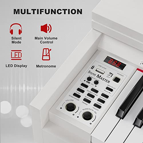 UMOMO 88 Weighted Key Digital Piano with Bench, Hammer Action, Black W36770
