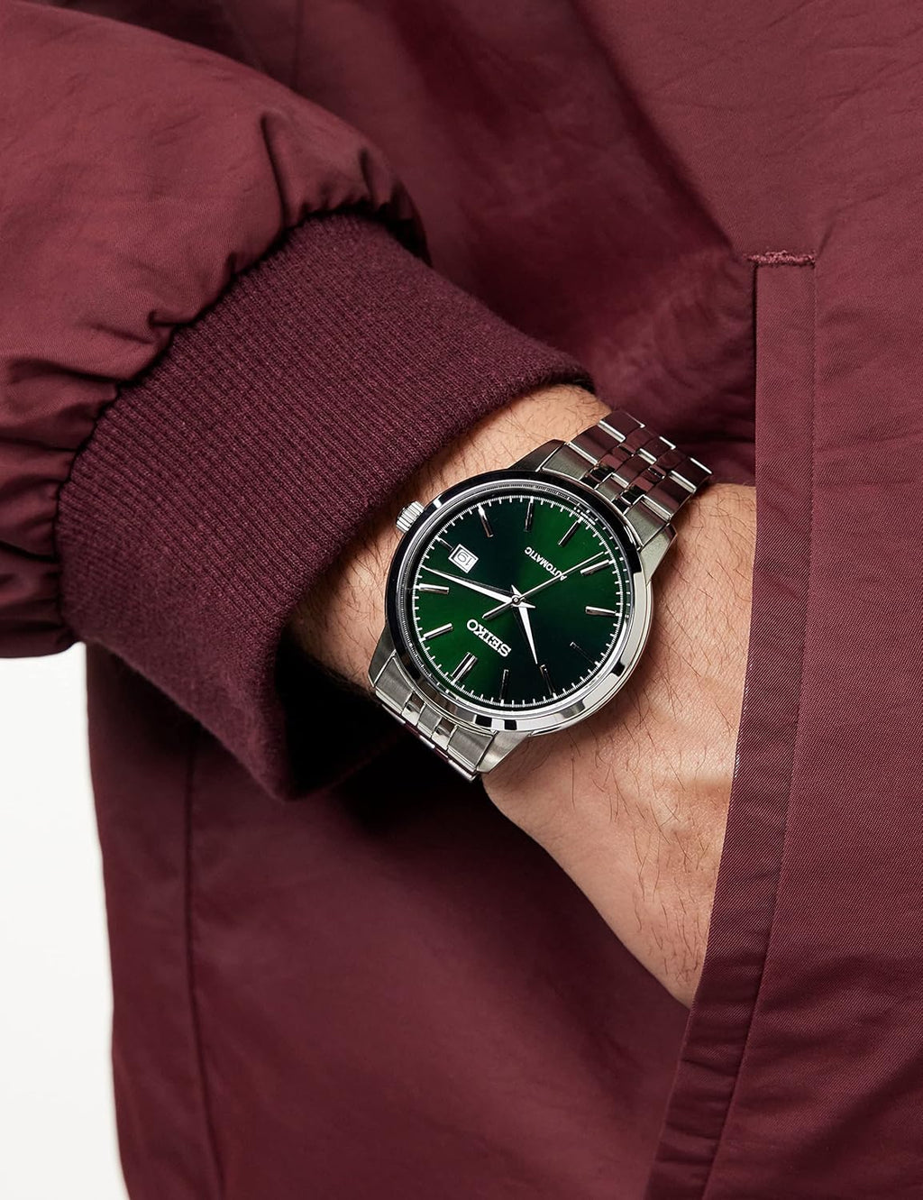 Seiko Men Analog Automatic Watch Stainless Steel Strap SRPH89K1 Green O289698
